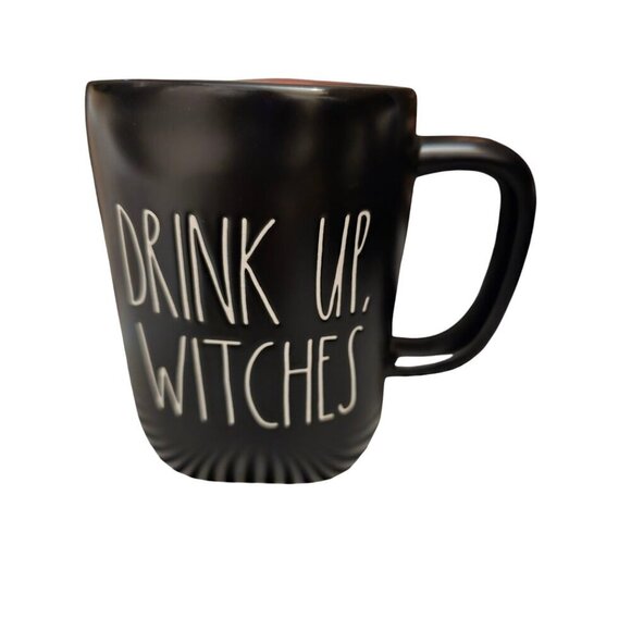 NWT Rae Dunn Drink Up Witches Halloween Coffee Mug Black Orange Interior - Picture 1 of 9